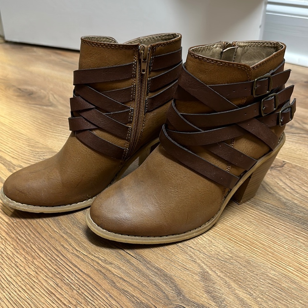 JG Brown Buckle Booties
